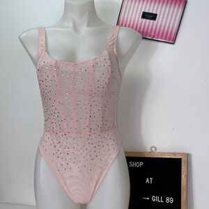🔥Victoria's Secret Pink Chemise with Rhinestones Sz M NWT